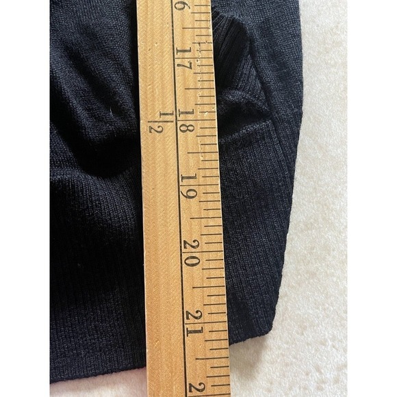 J. Crew Womens Black Medium Long Sleeve Cut Out Back Tie Merino Wool Sweater - Picture 7 of 9